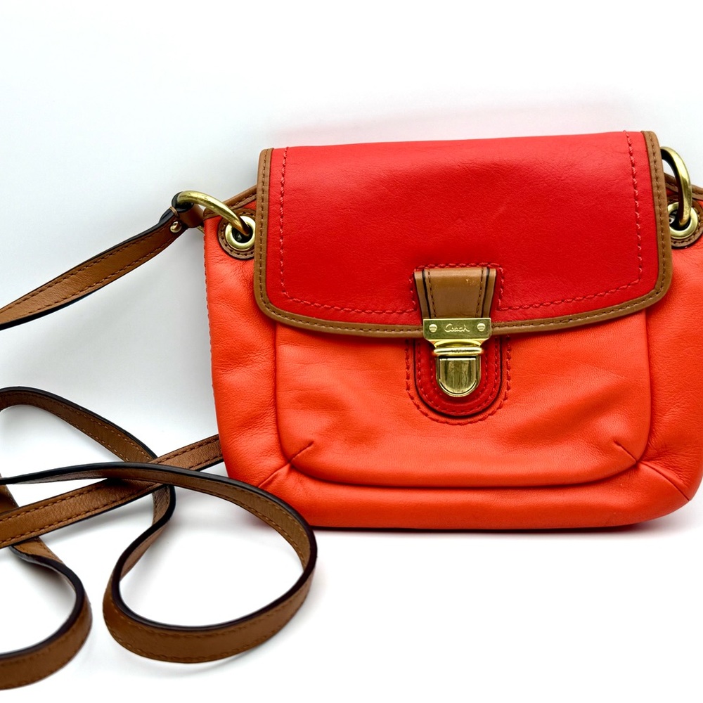 Coach Leather Mini Orange Crossbody‎ Handbag